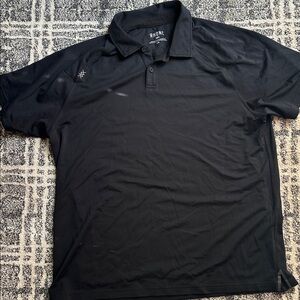 RHONE Men's black delta pique Polo Shirt